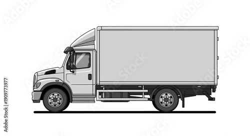 Large Delivery Truck Vehicle Side View.