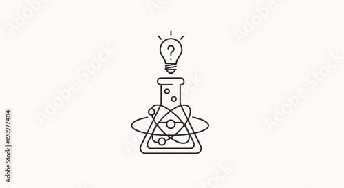 Light Bulb on Beaker Science Concept.