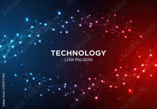 Wallpaper Mural Technology concept with glowing nodes and connections on dark background Torontodigital.ca