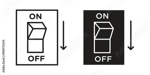 Light switch off icon in editable style. Vector icon graphics
