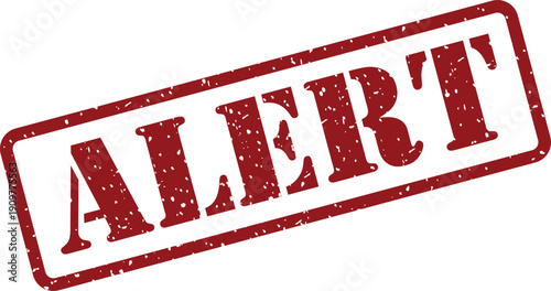 A warning red grunge rubber stamp clearly showing the word ALERT for important notifications and warnings