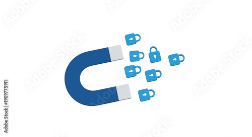 Magnet Attracting Metal Lock Objects.