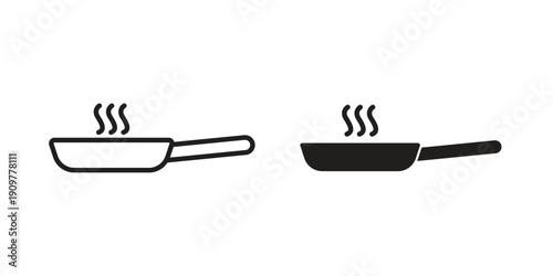 Pan frying icon in editable style. Vector icon graphics