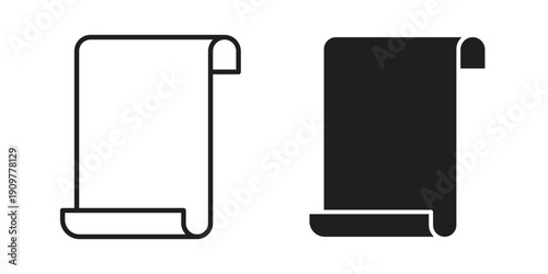 Paper Scroll icon in editable style. Vector icon graphics