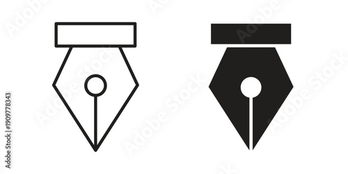 Pen nib icon in editable style. Vector icon graphics