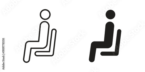 Person seat icon in editable style. Vector icon graphics