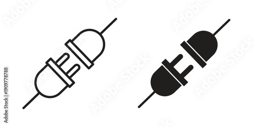Plug connection icon in editable style. Vector icon graphics