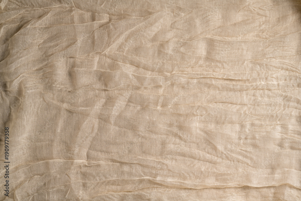 Fototapeta premium Ivory neutral cloth textile fabric template top view