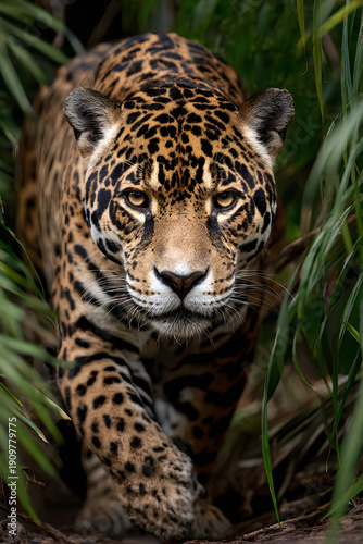 Wallpaper Mural Mighty Predator Jaguar: Grcefully Relentless in Staling Its Territory Through he Dense Jungle, A Symbol f Power and Elegance in th Wilderness. Torontodigital.ca