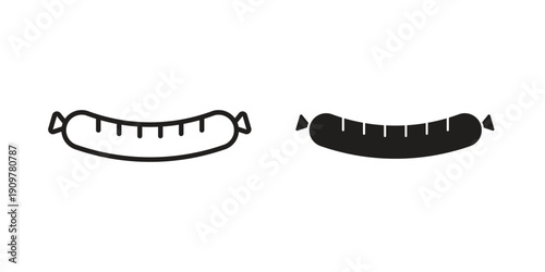 Sausage icon in editable style. Vector icon graphics