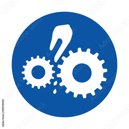 Creative symbol with cogs and question mark representing troubleshooting ideas