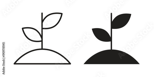 Seedling icon in editable style. Vector icon graphics