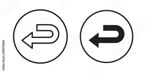 Send back icon in editable style. Vector icon graphics