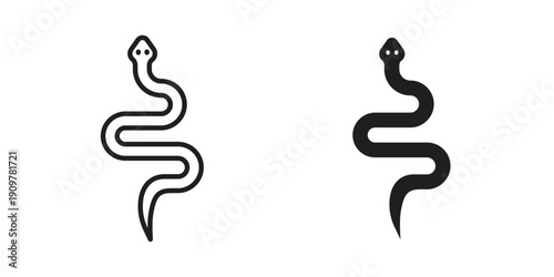 Snake icon in editable style. Vector icon graphics
