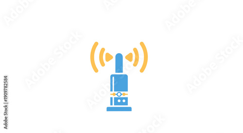Mobile phone with signal waves.