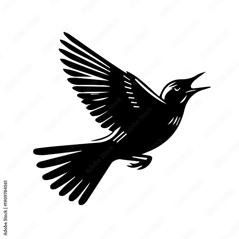 Fototapeta premium vector illustration of a Skylark bird