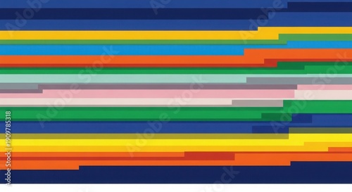Vibrant colorful horizontal stripes pattern design element