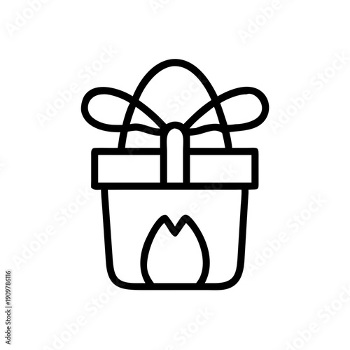 Easter gift basket with an egg, festive and charming design, perfect for celebrations, copy space