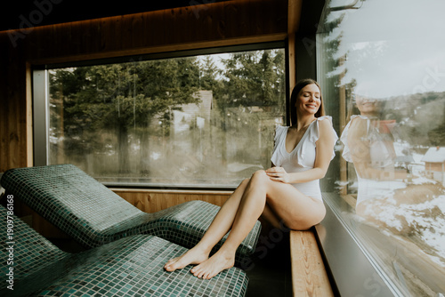 Relaxing woman inside a mod...