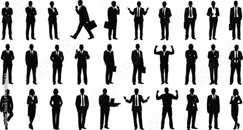 Business People Silhouettes Collection for Professional Corporate Meeting