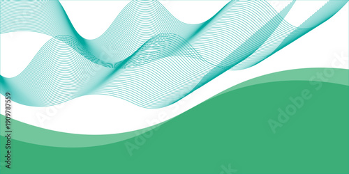 Mint green wave border, divider, footer vector shape modern background eps 10 vector illustration