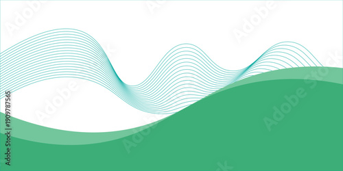 Mint green wave border, divider, footer vector shape modern background eps 10 vector illustration, desagn modern