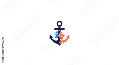 Nautical Anchor Symbol Icon Design.