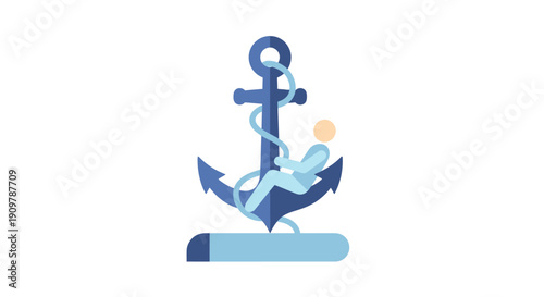 Nautical Anchor Symbol Icon Design.