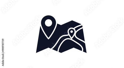 Navigation Map Pin Location Marker Icon.