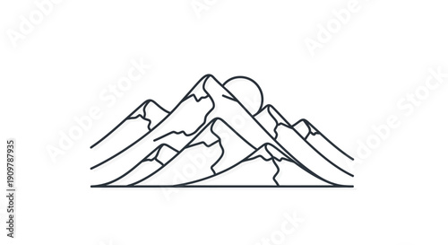 Mountain Range with Peaks and Slopes.
