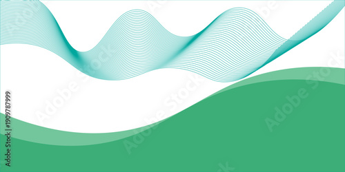 Mint green wave border, divider, footer vector shape modern background eps 10