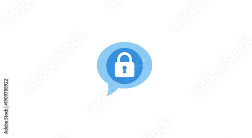 Padlock Icon in Speech Bubble.