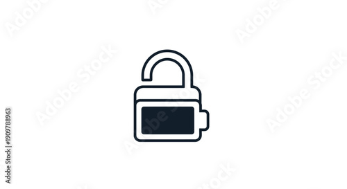 Padlock with Open Shackle Secure.