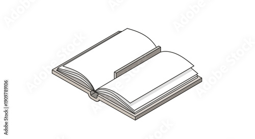 Open Book Illustration with Blank Pages.