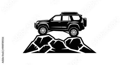 Off-road vehicle conquering rugged mountain terrain adventure.