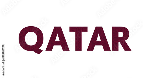 Qatar: A striking image of the word Qatar in a sleek, modern font, a visual representation of the nation. 