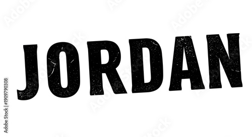 The Word JORDAN Illustration: A stylized illustration of the word JORDAN in bold black font, evoking a sense of strength and clarity. The simple design offers versatility for various applications. 
