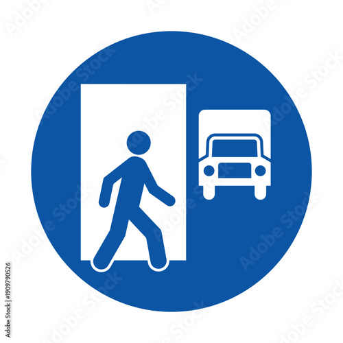 Doorway Traffic Symbol for Pedestrians and Vehicles Safety Signage