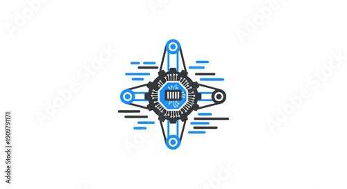 Robot Gear Technology Metallic Design.