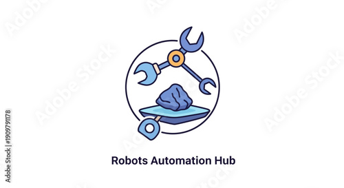 Robot Automation Hub Logo with Tools.