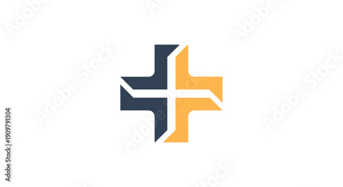 Plus Sign Medical Symbol Logo.