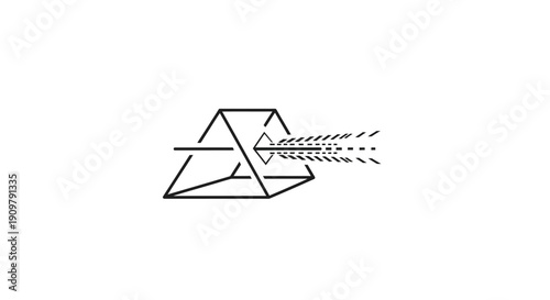 Prism refracting light beam optics.