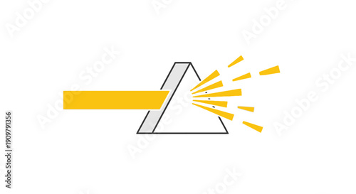 Prism refracting light rays optics.
