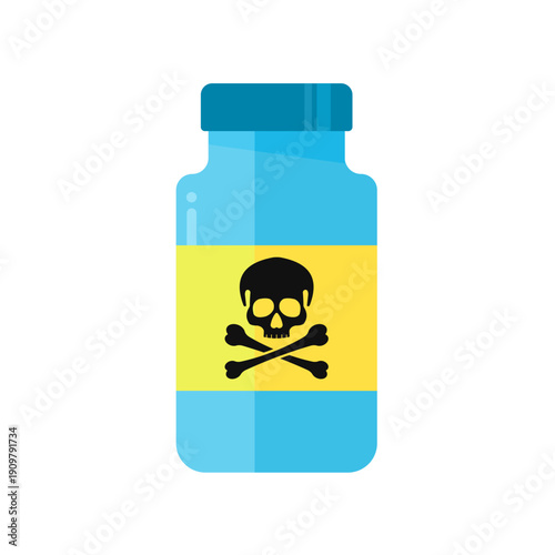 Poison bottle with skull and crossbones icon,