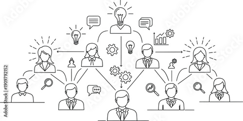 A family tree with multiple generations and isolated on transparent background