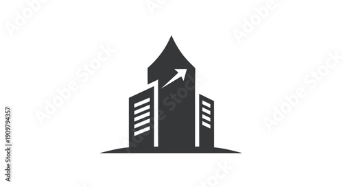 Black and white city skyscraper building.