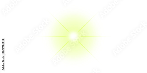 A vibrant, almost neon orange light flare with sharp, defined rays, isolated against a clean white background. Use for energetic themes, warnings, or attention-grabbing elements.