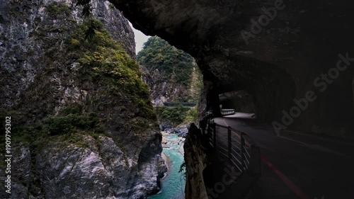 Wallpaper Mural Aerial view of Yanzikou (Swallow Grotto) Trail and Liwu River gorge. Taroko National Park, Taiwan. Torontodigital.ca
