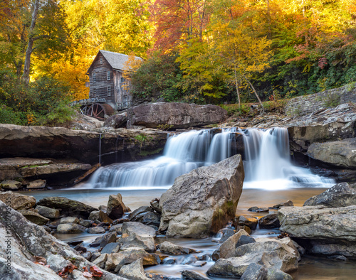 waterfall in autumn