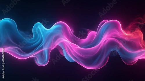 vaporous neon plume cyan, magenta, electric blue rolling and curling like dissipating scifi smoke